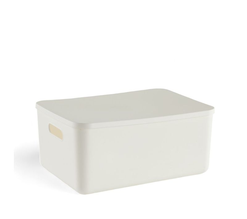 Panier De Rangement Avec Couvercle Plastique Equipment Blanc