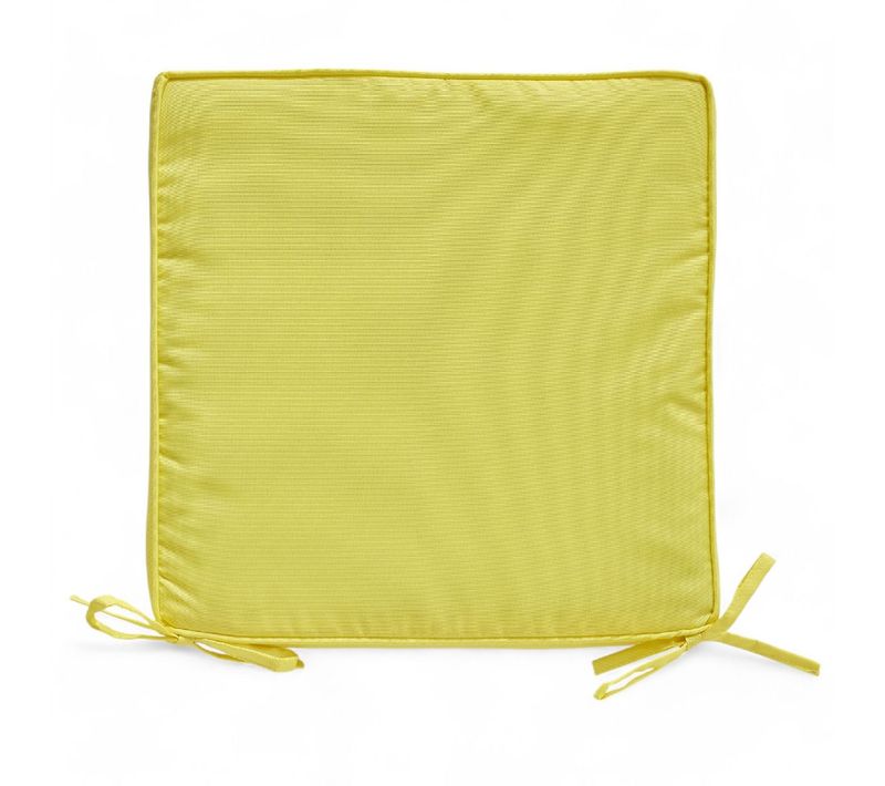 Galette De Chaise Déperlante Avec Nouettes Paradise 38x38 Cm Jaune
