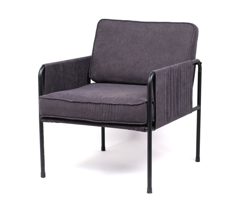 Fauteuil En Tissu Cozy En Métal - Gris