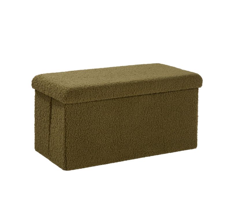 Banc Coffre En Tissu Bouclette Matcha Vert