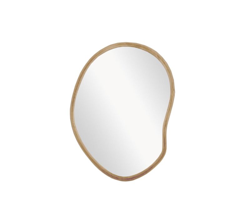 Miroir Mural Asymétrique En Bois Matcha Beige