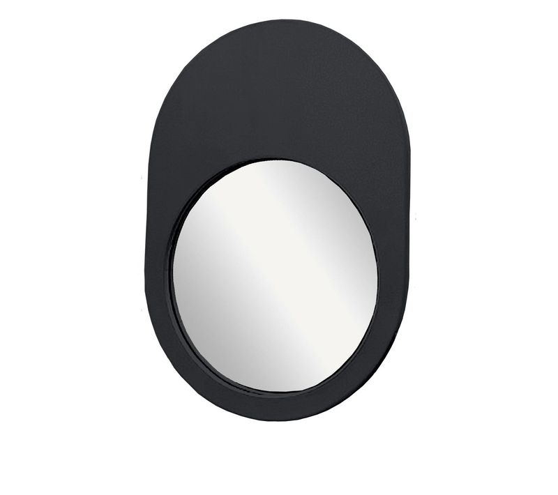 Miroir Mural Ovale En Bois Moka Noir