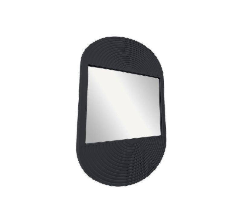 Miroir Mural Ovale En Bois Moka Noir