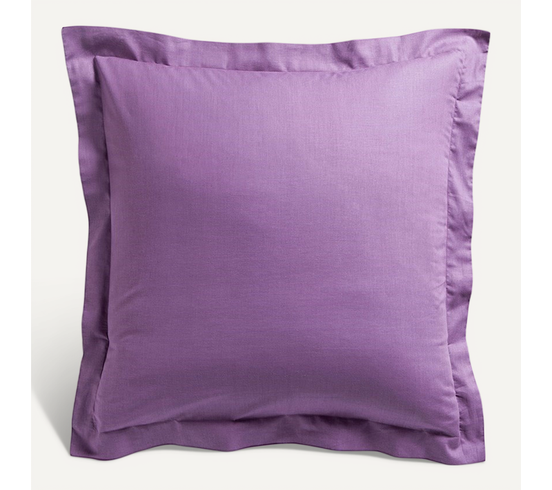 Taie D'oreiller Coton Uni 57fils 75x75 Cm Violet Clair