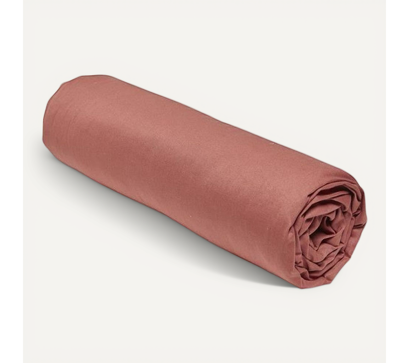 Drap-housse 160x200+30 Cm - Coton 57 Fils/cm², Terracotta