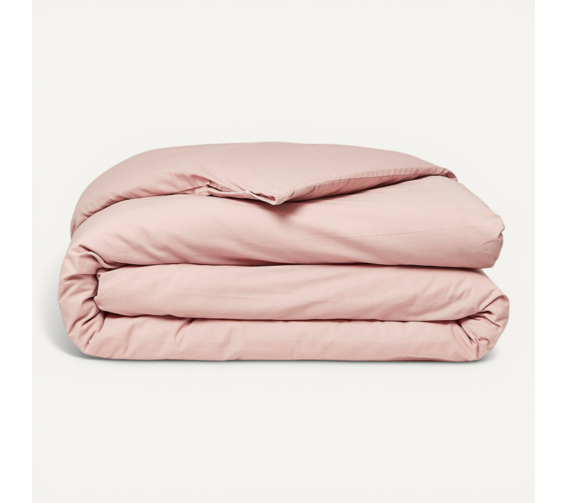 Housse De Couette Lit Simple "essential" En Coton - Rose Des Sables - 140 X 200 Cm