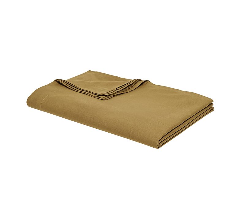 Drap Plat Lit Simple "organic" En Coton Bio - Bronze - 180 X 290 Cm