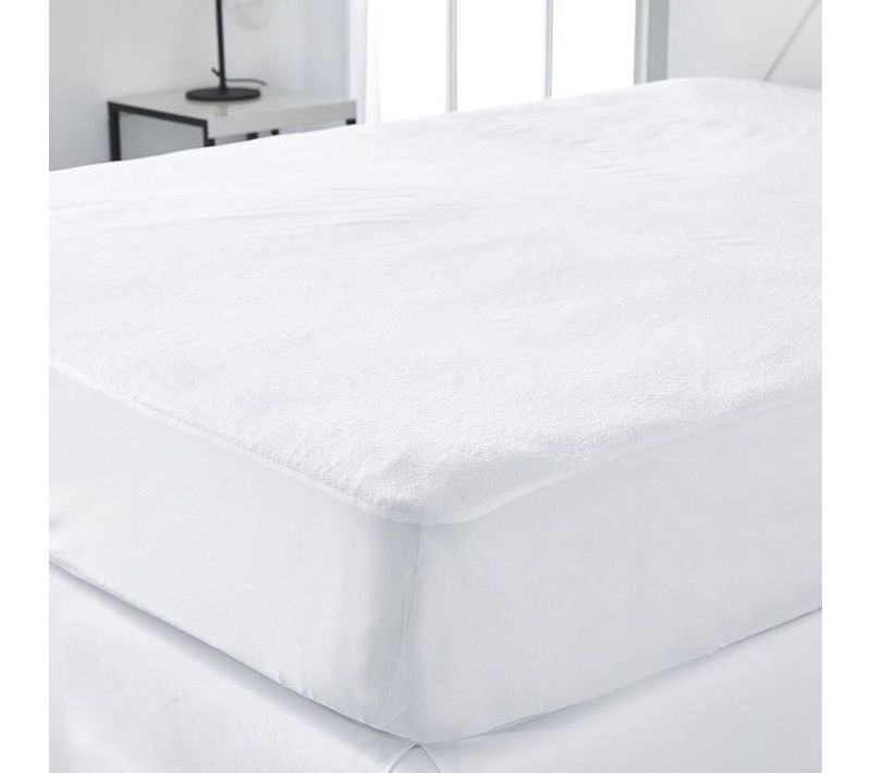 Protège-matelas Imperméable 160x200 Cm - Bonnet 25 Cm, Blanc, Microfibre