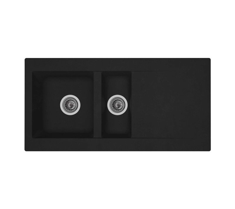 Evier résine 2 bacs 100x50 cm EINNA Noir