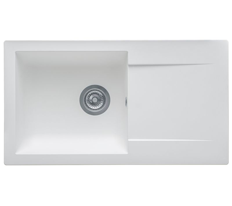 Evier résine 1 bac 78x43,5 cm EINNA Blanc