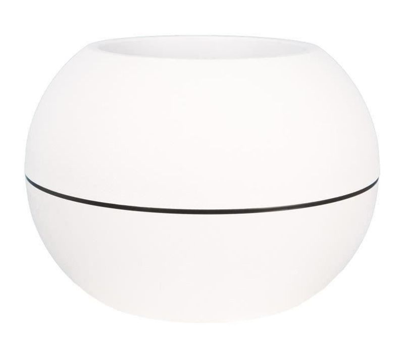 Bac à Fleurs Rond Riviera Granit Boule - Plastique - Diamètre 50 Cm - Blanc