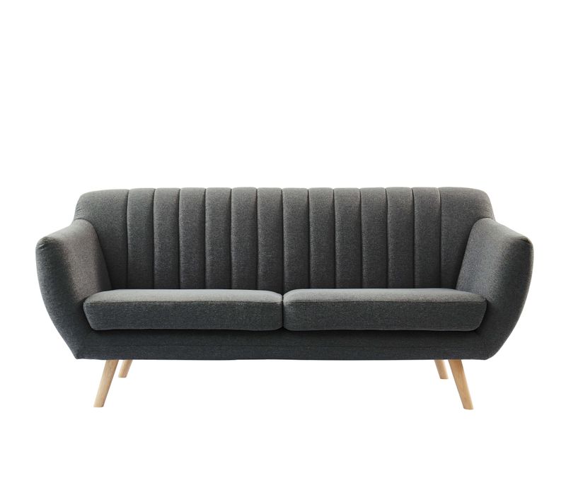 Canapé Camille En Tissu Gris Foncé De Style Scandinave Vintage