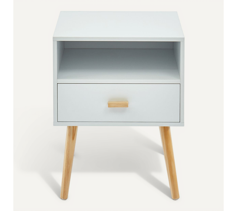 Table De Chevet Ulos Blanc 1 Tiroir 40cm