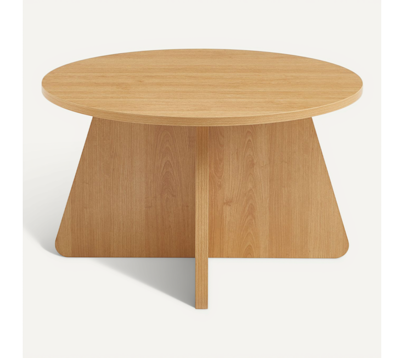 Table Basse Ronde Ruba Effet Chêne