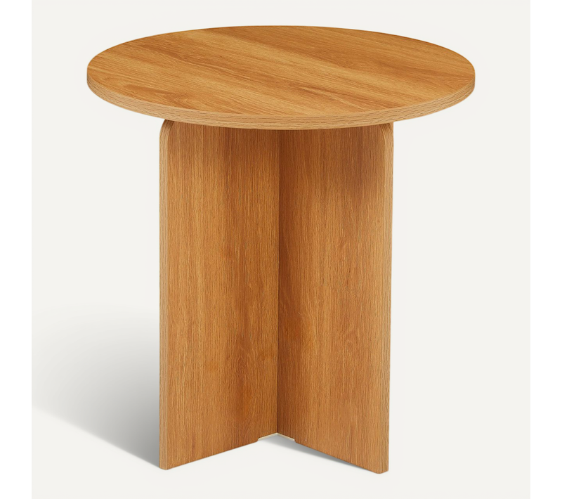 Table D'appoint Ronde Ocana Effet Chêne H50cm