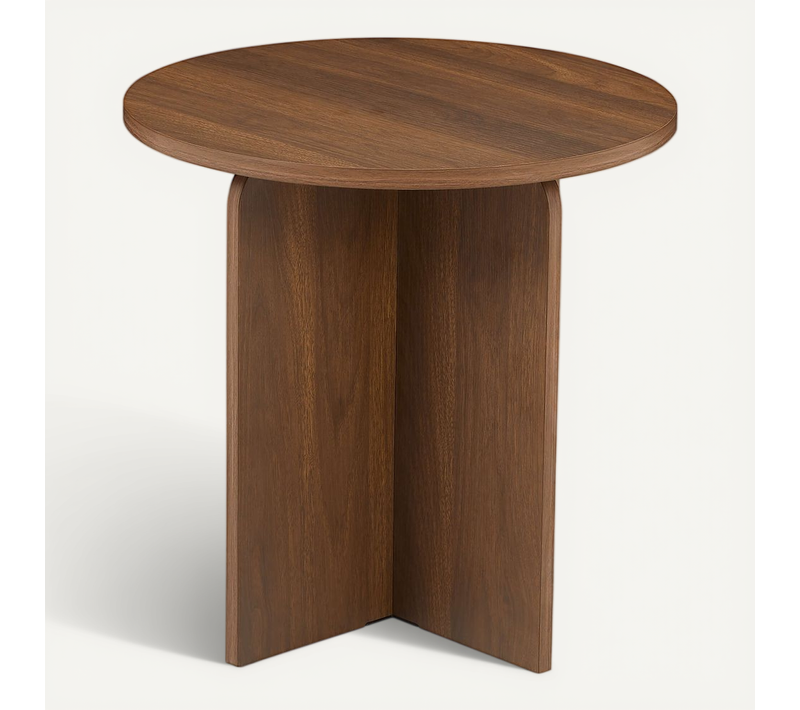 Table D'appoint Ronde Ocana Effet Noyer H50cm