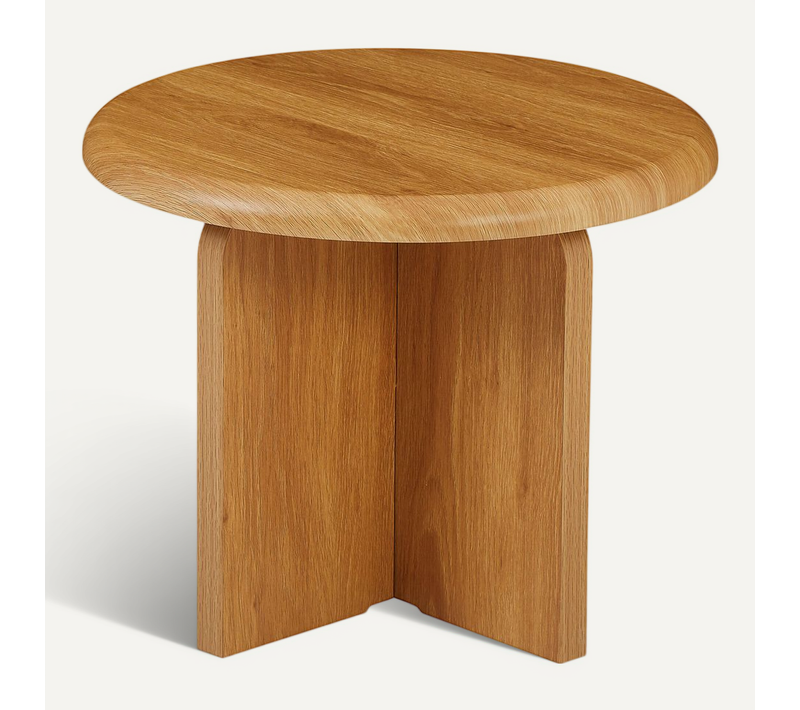 Table D'appoint Ronde Ocana Effet Chêne H40cm