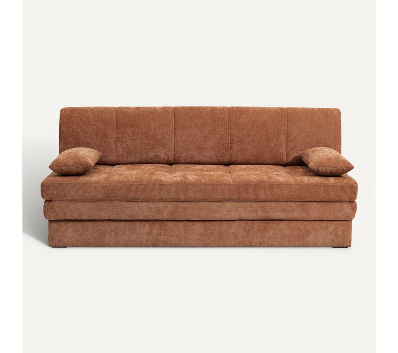 Banquette Luma Convertible 3 Places Tissu Chenille Terracotta