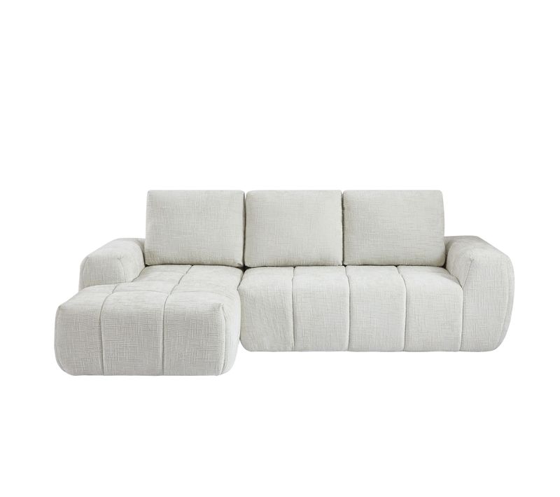 Canapé D'angle Gauche Compressé Aurea 4 Places Tissu Beige