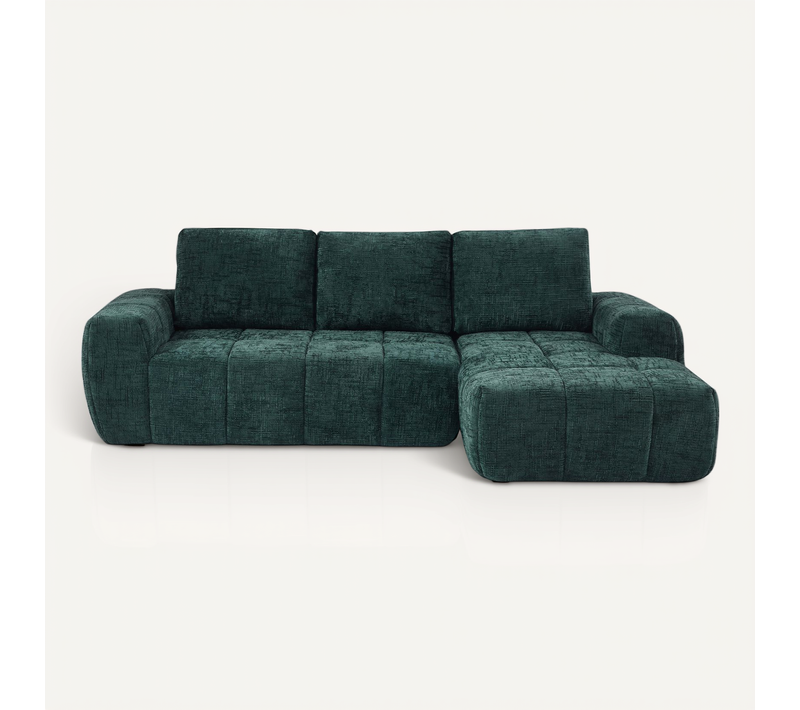 Canapé D'angle Droit Compressé Aurea 4 Places Tissu Vert