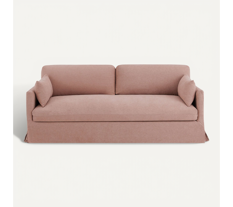 Canapé Droit Fixe Déhoussable Jatoba 3 Places Tissu Rose