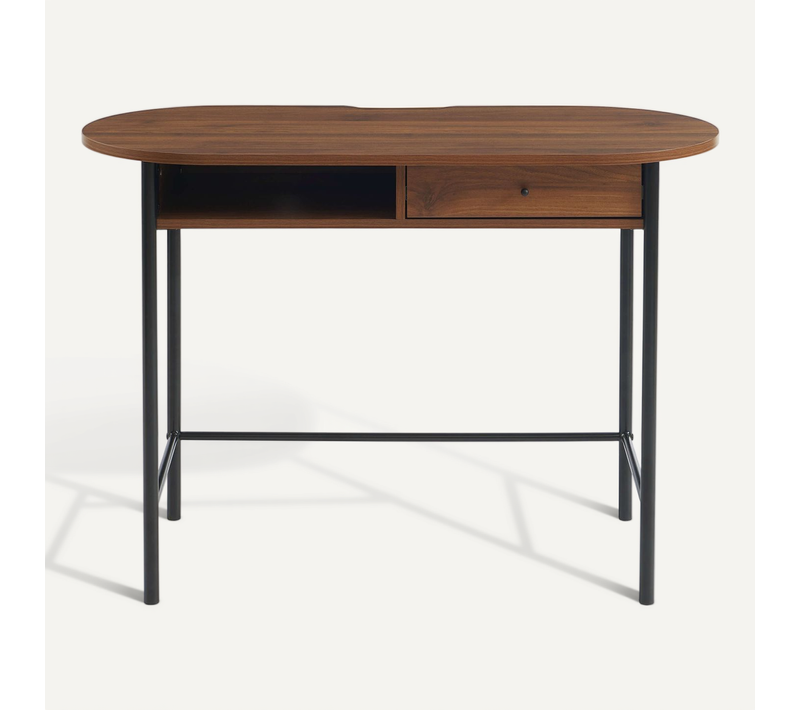 Bureau Gaia Effet Noyer Et Noir 110 Cm