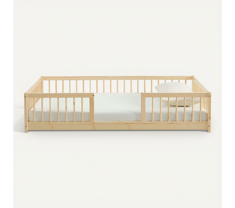 Lit Enfant Avec Barrières Eden Pin Massif 90x190 Sommier Inclus