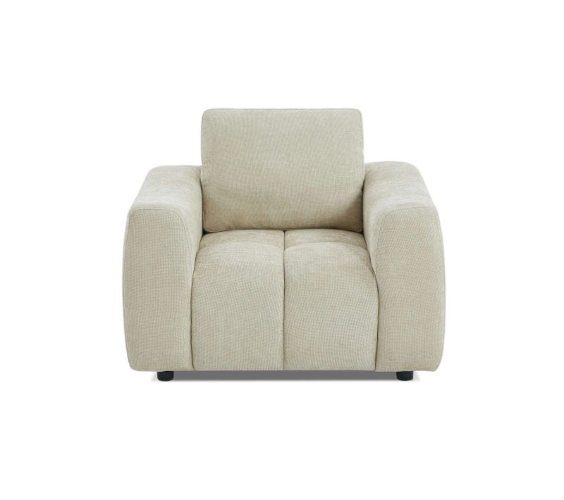 Fauteuil Fixe Kerea 1 Place Tissu Chenille Taupe