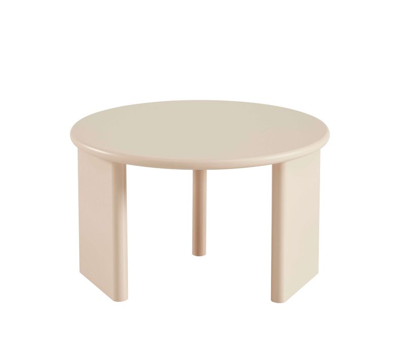Table Basse Ronde Karia Effet Laqué Beige