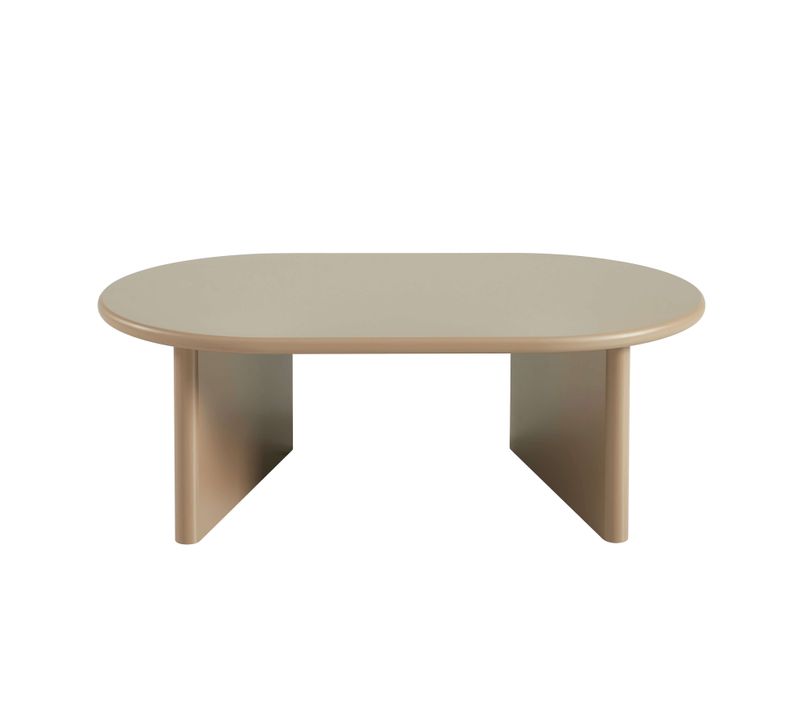 Table Basse Ovale Karia Effet Laqué Caramel