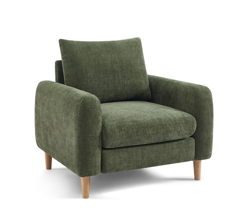 Fauteuil Fixe Caliba 1 Place Tissu Chenille Vert
