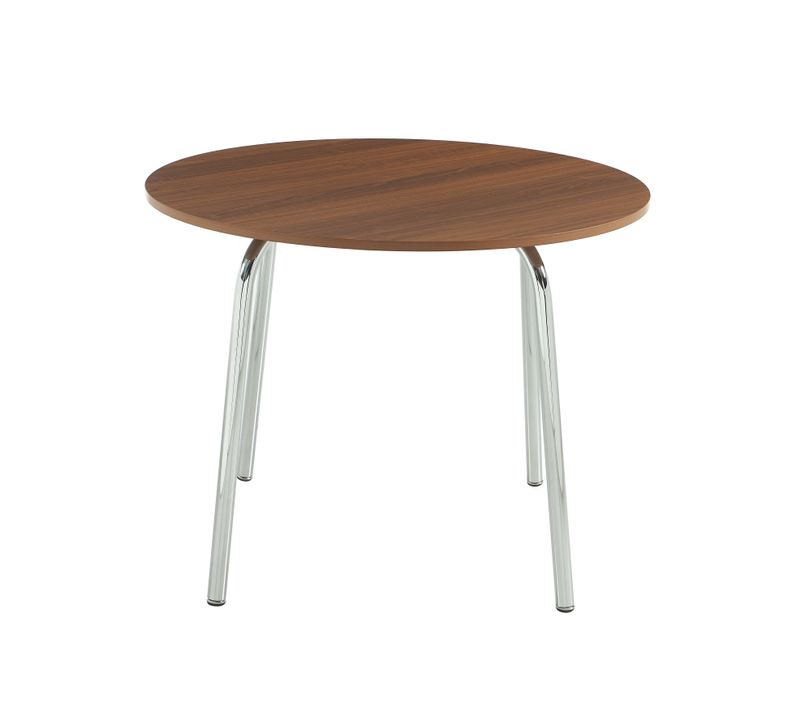Table À Manger Ronde Vassi Effet Noyer 100cm
