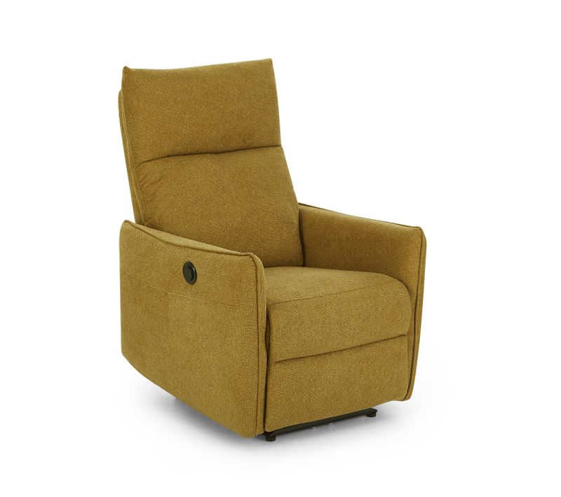 Fauteuil Relax électrique Minos 1 Place Tissu Chenille Moutarde