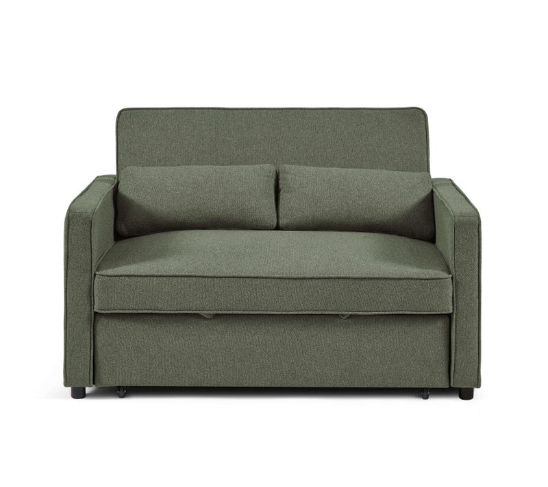 Canapé Droit Convertible Neva 2 Places Tissu Vert