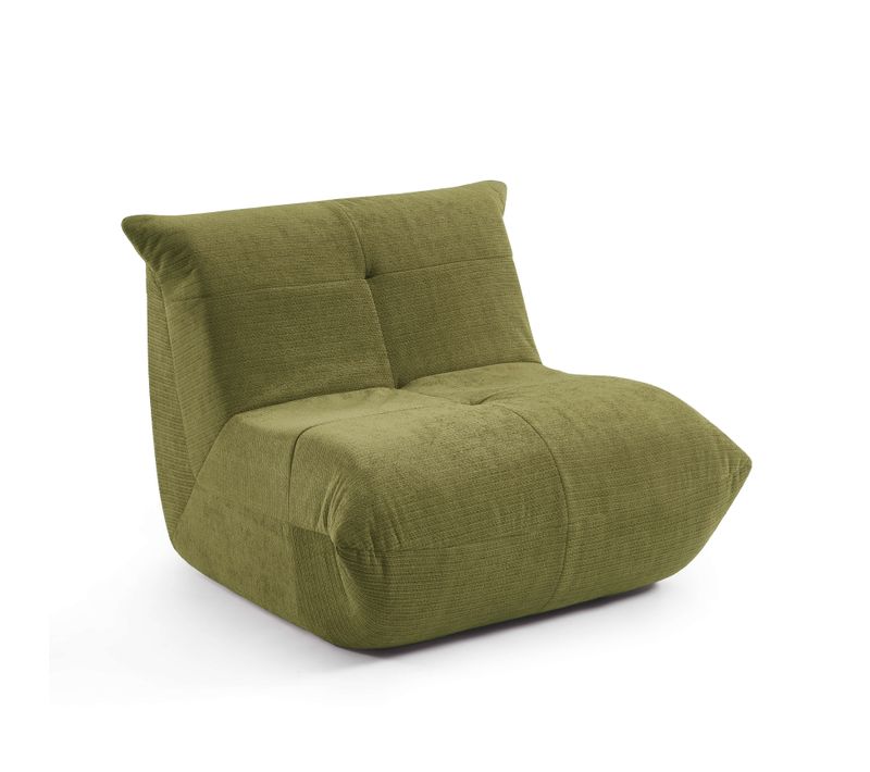Fauteuil Compressé Kaido 1 Place En Mousse Et Tissu Vert