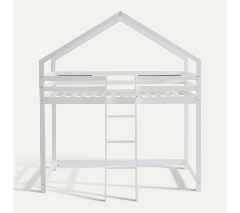 Lit Mezzanine Tiny Pin Blanc Sommier Inclus 90x190