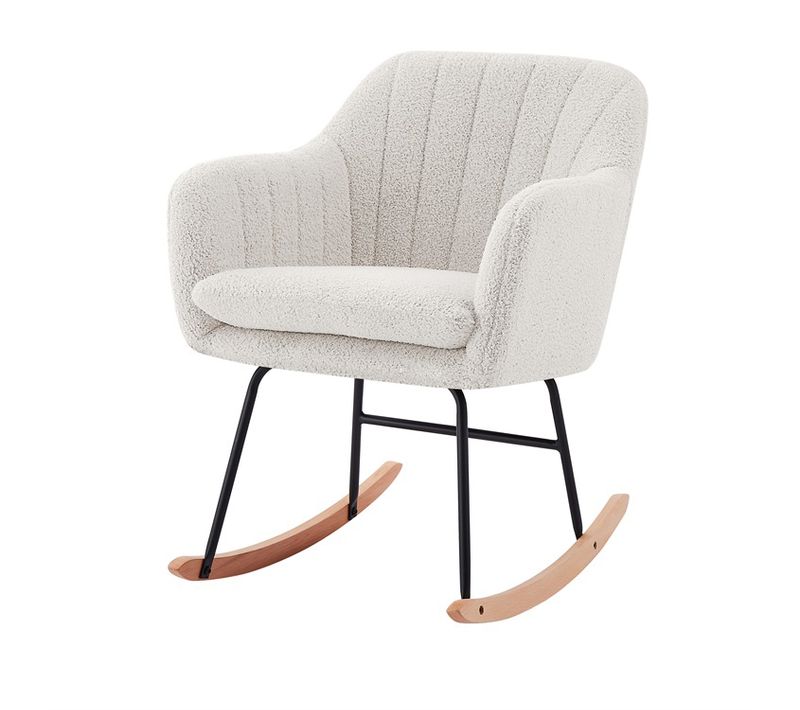 Fauteuil Elsa à Bouclette Blanche Rocking Chair