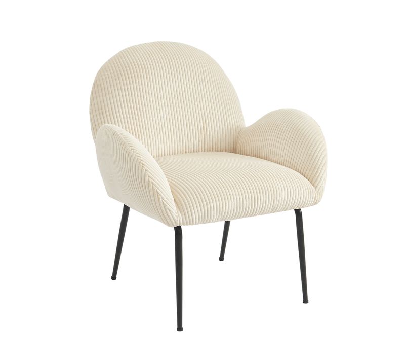 Fauteuil Gina Velours Côtelé Beige