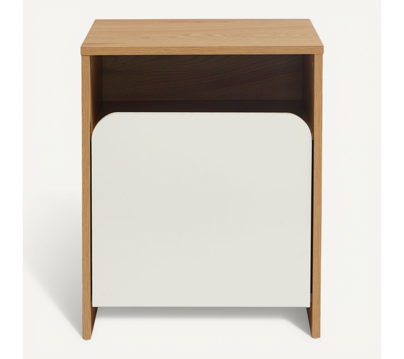 Table De Chevet Kilda Effet Chêne Et Porte Blanche