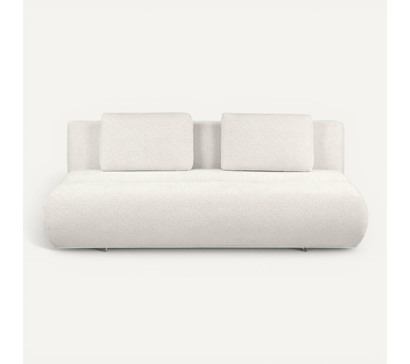 Canapé Droit Convertible Pio 3 Places Tissu Bouclette écru