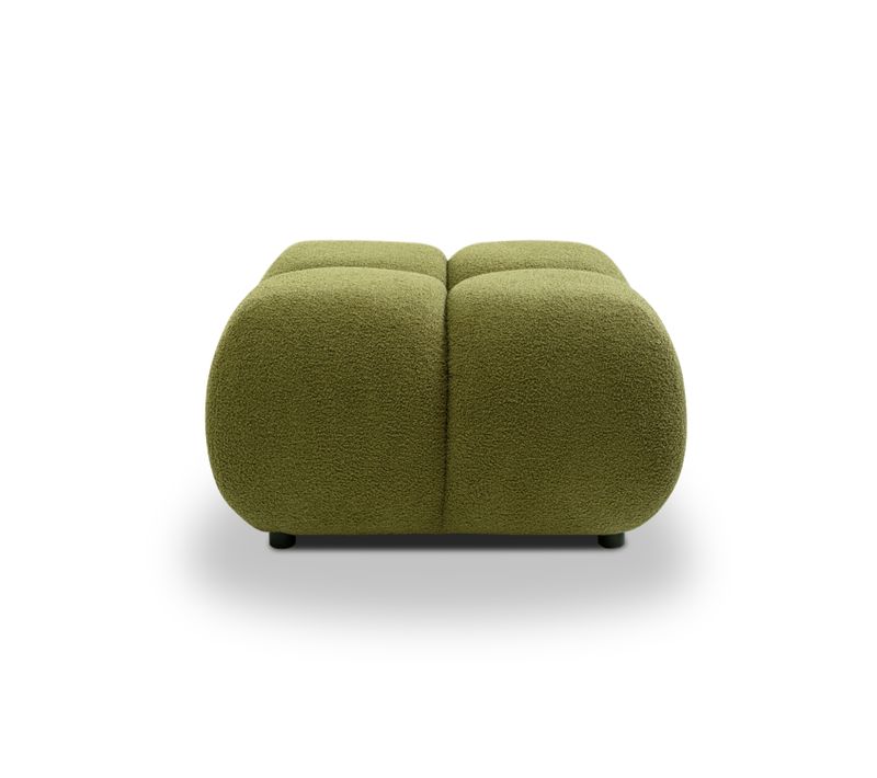 Pouf Tasca Tissu Bouclette Vert Olive