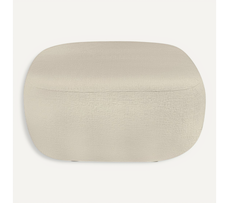 Pouf Carlotta Tissu Bouclette Grège