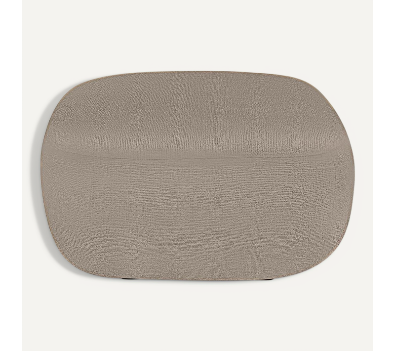 Pouf Carlotta Tissu Bouclette Taupe