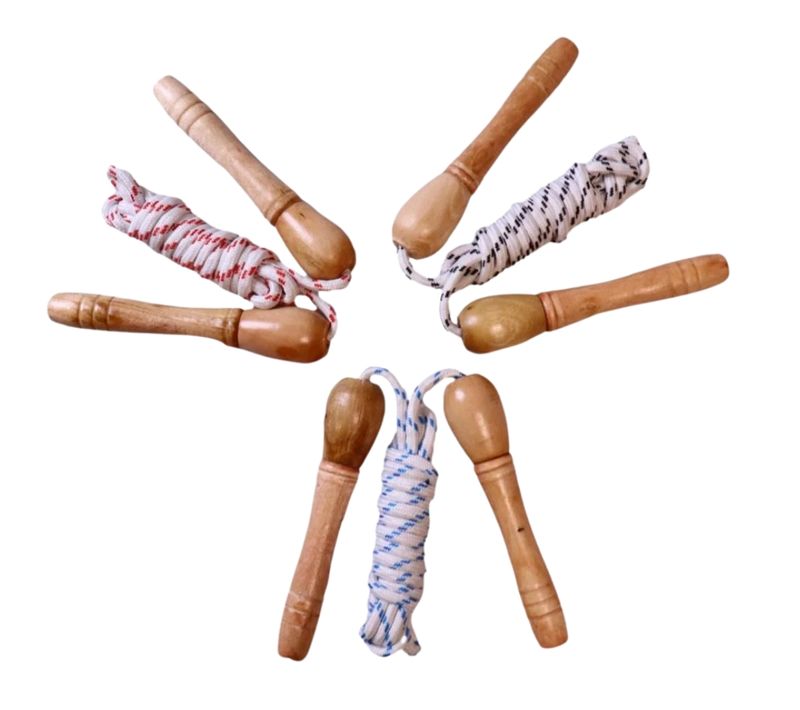 Corde à Sauter 2.10 M Solide Et Légère Avec Poignées En Bois Naturel Pour Enfants Et Adultes Couleur