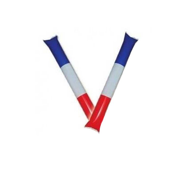 Paire De Bâtons Gonflables Tap Tap Air Bang Pour Applaudir Bleu/blanc/rouge Tricolore France