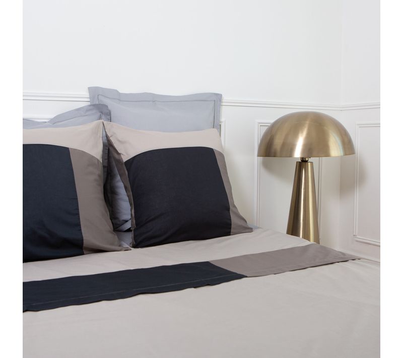 Drap Plat Coton Trio Noir - 180 X 290 cm