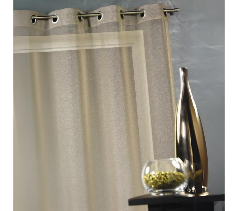 Voilage Uni Avec Fils En Lurex - 140x260 Cm - Beige