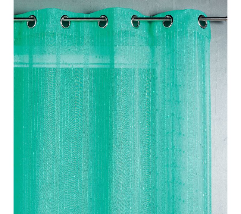 Voilage Tissé Et Fileté - 140x240 Cm - Turquoise