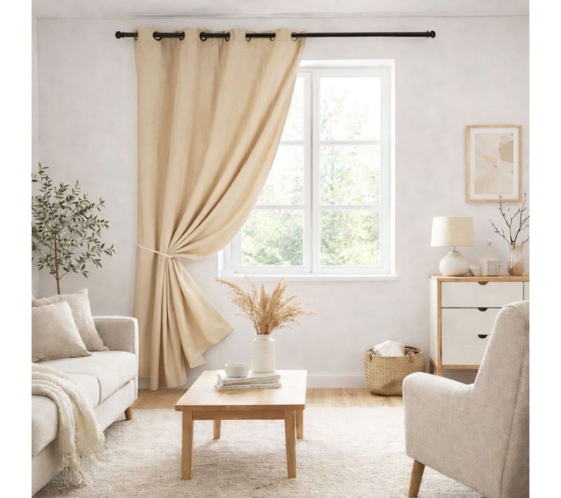 Rideau 80% Occultant Vu à La TV - 140x260 Cm - Beige