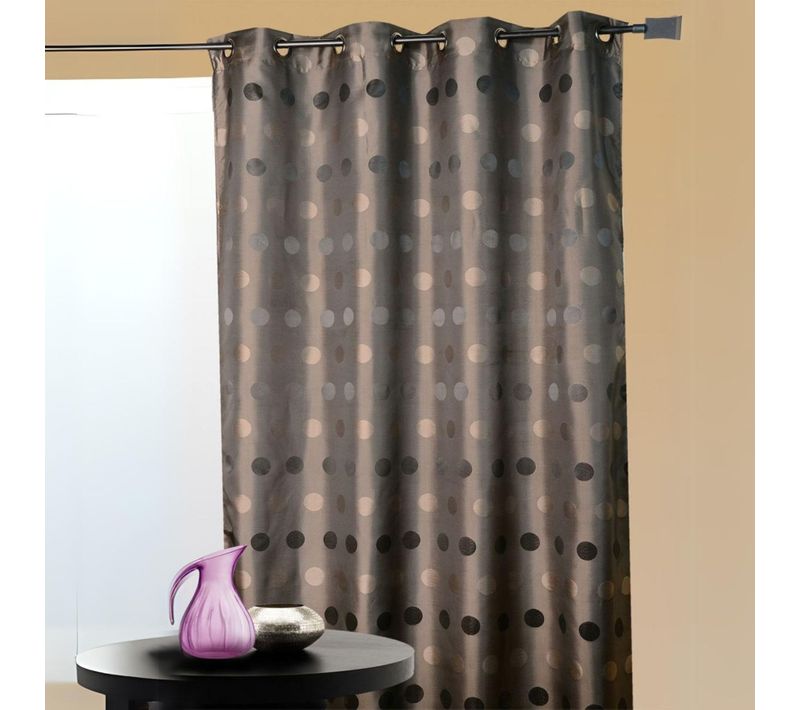 Rideau D'ameublement En Jacquard Pois Bimbo - 140x260 Cm - Taupe
